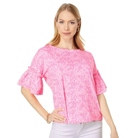 Lilly Pulitzer Pink Floral Top - Picture 1 of 9